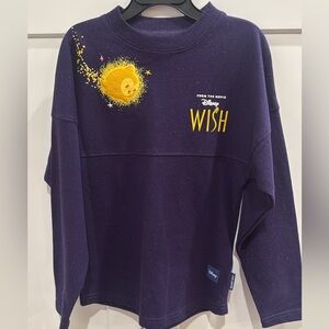 Disney Wish Purple Top with Yellow Text